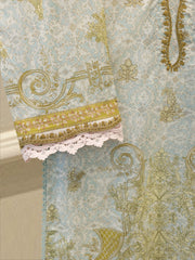 2-Piece Embroidered Digital Printed Cambric Suit S114761