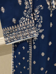 (Unstitched) 3 Piece - Pure Embroidered Cotton Net Suit S114769