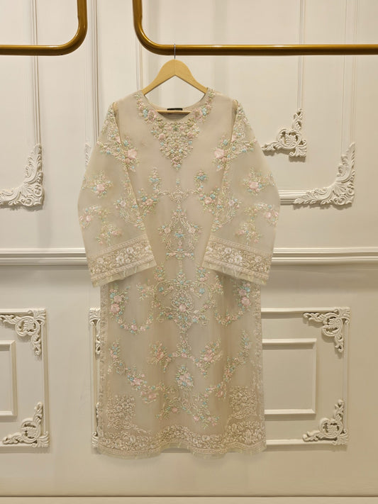 2 Piece - Pure Organza Embroidered Suit S114961