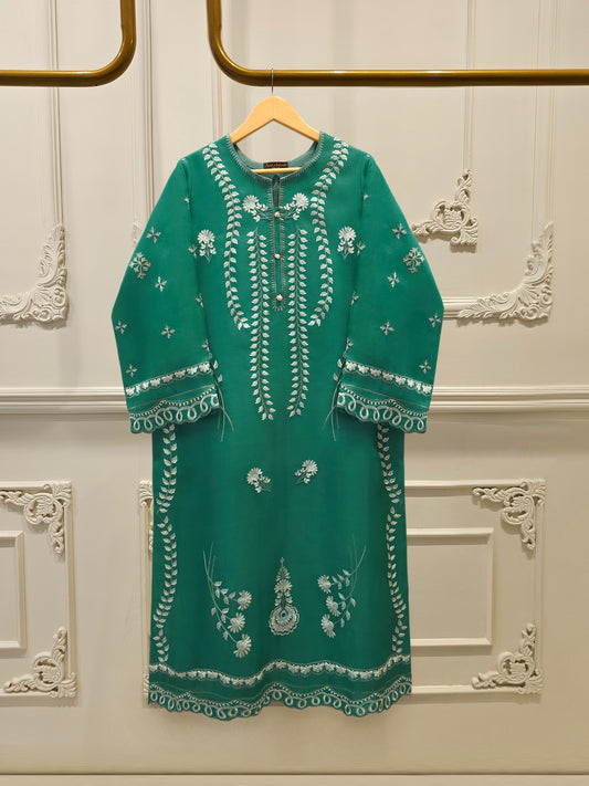 Pure Organza Embroidered Suit S112998