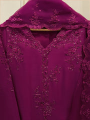 3 Piece - Pure Khaddi Silk Embroidered Suit S115230