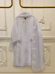 3 Piece- Pure Sheesha Silk Embroidered Suit S115308