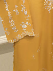 3 Piece- Pure Sheesha Silk Embroidered Suit S115384