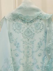 3 Piece- Pure Embroidered Sheesha Silk Suit S112012