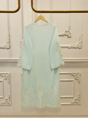 3 Piece- Pure Khadi Silk Embroidered Suit S112074
