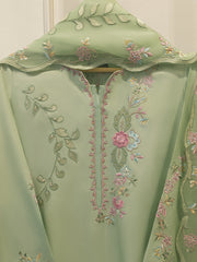 3 Piece- Pure Khadi Silk Embroidered Suit S112245