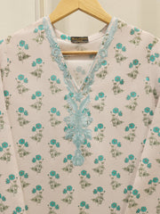 Digital Printed Embroidered Cambric Shirt S112357