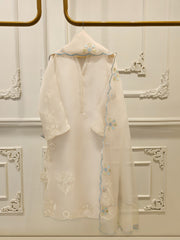 3 Piece - Pure Organza Embroidered Suit S112400