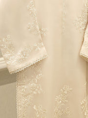 3 Piece - Pure Organza Embroidered Suit S112467