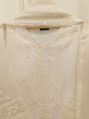 3 Piece - Pure Organza Embroidered Suit S112487