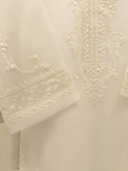 3 Piece - Pure Organza Embroidered Suit S112487