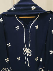 3 Piece - Pure Embroidered Cotton Net Suit S112496