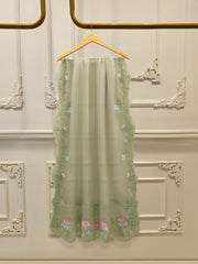 3 Piece - Pure Embroidered Cotton Net Suit S112489