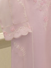 3 Piece - Pure Organza Embroidered Suit S112585