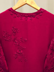 3 Piece - Pure Chiffon Embroidered Suit S112682