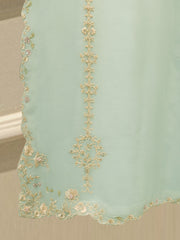 3 Piece - Pure Chiffon Embroidered Suit S112689