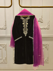 3 Piece - Embroidered Velvet Suit S112702