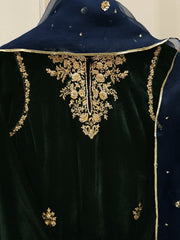3 Piece - Embroidered Velvet Suit S112688