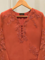 2 Piece - Pure Organza Embroidered Suit S112777