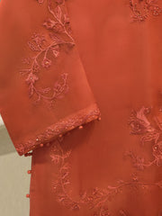 2 Piece - Pure Organza Embroidered Suit S112777
