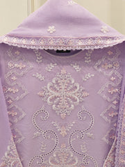 3 Piece - Pure Embroidered Cotton Net Suit S112803