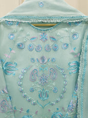 3 Piece - Pure Embroidered Cotton Net Suit S112802