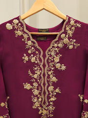 2 Piece- Pure Embroidered Sheesha Silk Suit S112856
