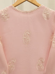 3 Piece - Pure Embroidered Cotton Net Suit S112866