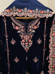 3 Piece - Embroidered Velvet Suit S112918