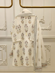 3 Piece - Hand Block Printed Kora Cotton Suit S112922