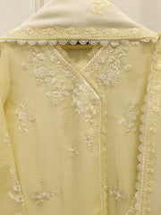 3 Piece - Pure Embroidered Cotton Net Suit S112801