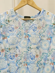 Digital Printed Embroidered Cambric Shirt S112933