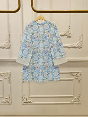Digital Printed Embroidered Cambric Shirt S112933