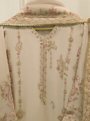 3 Piece - Pure Chiffon Embroidered Suit S112940