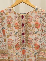 Digital Printed Embroidered Cambric Shirt S112958