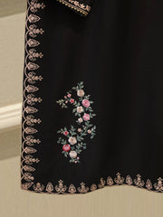 3 Piece- Pure Embroidered Sheesha Silk Suit S112959