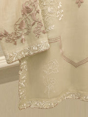 3 Piece - Pure Embroidered Cotton Net Suit S112963