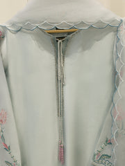 3 Piece- Pure Embroidered Sheesha Silk Suit S112962