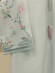 3 Piece- Pure Embroidered Sheesha Silk Suit S112962