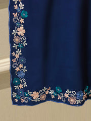 3 Piece- Pure Embroidered Sheesha Silk Suit S112974