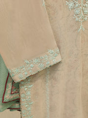 3 Piece - Pure Embroidered Cotton Net Suit S112976