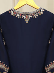 3 Piece- Pure Embroidered Sheesha Silk Suit S113015