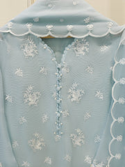 3 Piece - Pure Embroidered Cotton Net Suit S113114