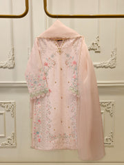 3 Piece- Pure Sheesha Silk Embroidered Suit S113285