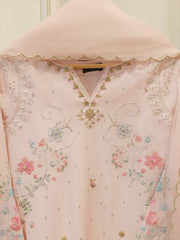 3 Piece- Pure Sheesha Silk Embroidered Suit S113285