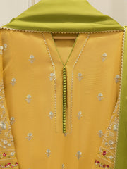 3 Piece - Pure Embroidered Cotton Net Suit S113618