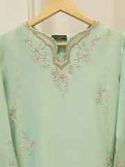 2 Piece- Pure Sheesha Silk Embroidered Suit S114329