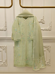 3 Piece- Pure Khaddi Silk Embroidered Suit S114344