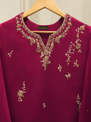 2 Piece- Pure Sheesha Silk Embroidered Suit S114337
