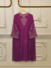 3 Piece- Pure Sheesha Silk Embroidered Suit S114490